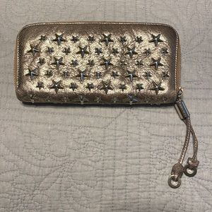 Jimmy choo Filipa star studded wallet gold